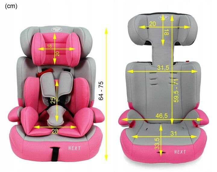 Universali automobilinė sėdynė Start baby, 9-36kg, pink цена и информация | Autokėdutės | pigu.lt