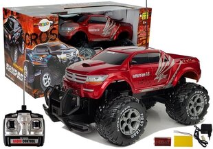 Nuotoliniu būdu valdomas Jeep Rampage R/C Monster Truck Lean Toys, raudonas kaina ir informacija | Žaislai berniukams | pigu.lt