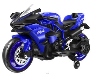 Vienvietis vaikiškas elekrtinis motociklas Chuanqih2R Lean Cars, mėlynas kaina ir informacija | Elektromobiliai vaikams | pigu.lt