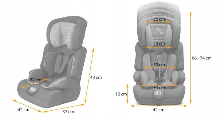 Automobilinė kėdutė Kinderkraft Comfort Up 9-36 kg 2in1, grey kaina ir informacija | Autokėdutės | pigu.lt