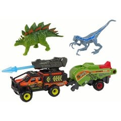 Figūrėlių rinkinys Dinozaurai ir visureigis su raketa ir puspriekabe LeanToys цена и информация | Игрушки для мальчиков | pigu.lt