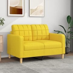 Dvivietė sofa vidaXL, 120cm, geltona kaina ir informacija | Sofos | pigu.lt