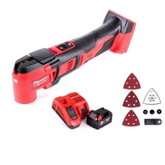 Аккумуляторный многофункциональный инструмент Milwaukee M18 BMT-501C, 18В, с аккумулятором и зарядным блоком цена и информация | Пилы, циркулярные станки | pigu.lt