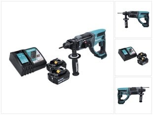 Akumuliatorinis perforatorius Makita DHR 202 RG, 18 V, su akumuliatoriumi ir įkrovikliu kaina ir informacija | Perforatoriai | pigu.lt