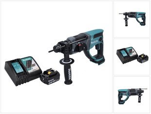 Akumuliatorinis perforatorius Makita DHR 202 RM1, 18 V, su akumuliatoriumi ir įkrovikliu kaina ir informacija | Perforatoriai | pigu.lt