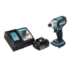 Аккумуляторный ударный гайковерт Makita DTS 141 RT1, 18 В, с аккумулятором и зарядным устройством цена и информация | Шуруповерты, дрели | pigu.lt