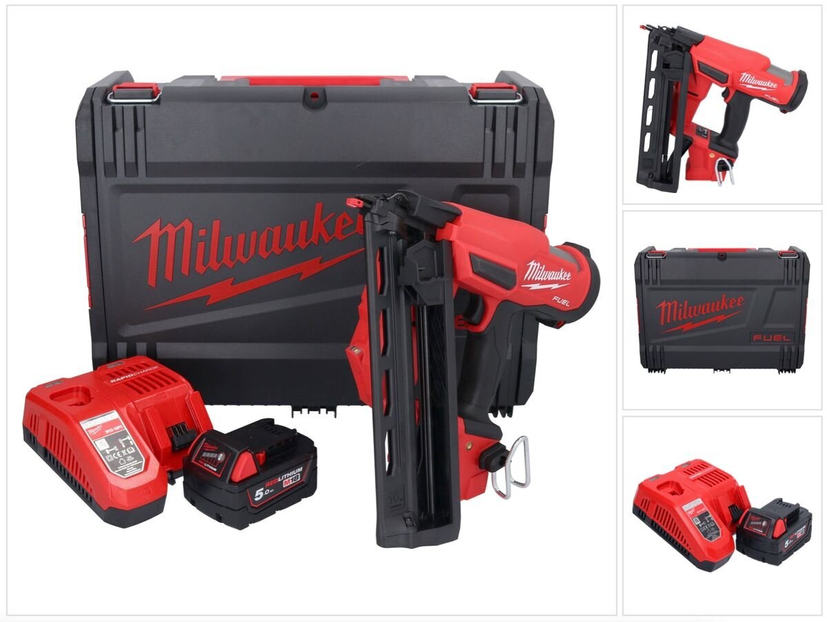 Akumuliatorinis viniakalis Milwaukee M18 FN16GA-501X kaina ir informacija | Mechaniniai įrankiai | pigu.lt