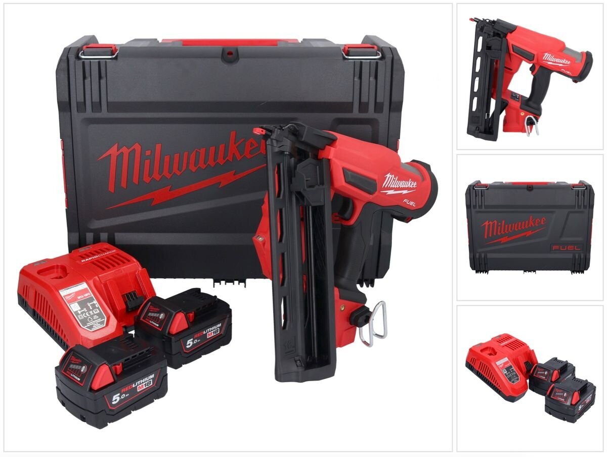 Akumuliatorinis viniakalis Milwaukee M18 FN16GA-502X kaina ir informacija | Mechaniniai įrankiai | pigu.lt