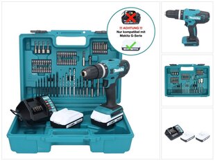 Аккумуляторная ударная дрель Makita HP 488 DAEX1, 18 В, с аккумулятором и блоком для зарядки цена и информация | Шуруповерты, дрели | pigu.lt