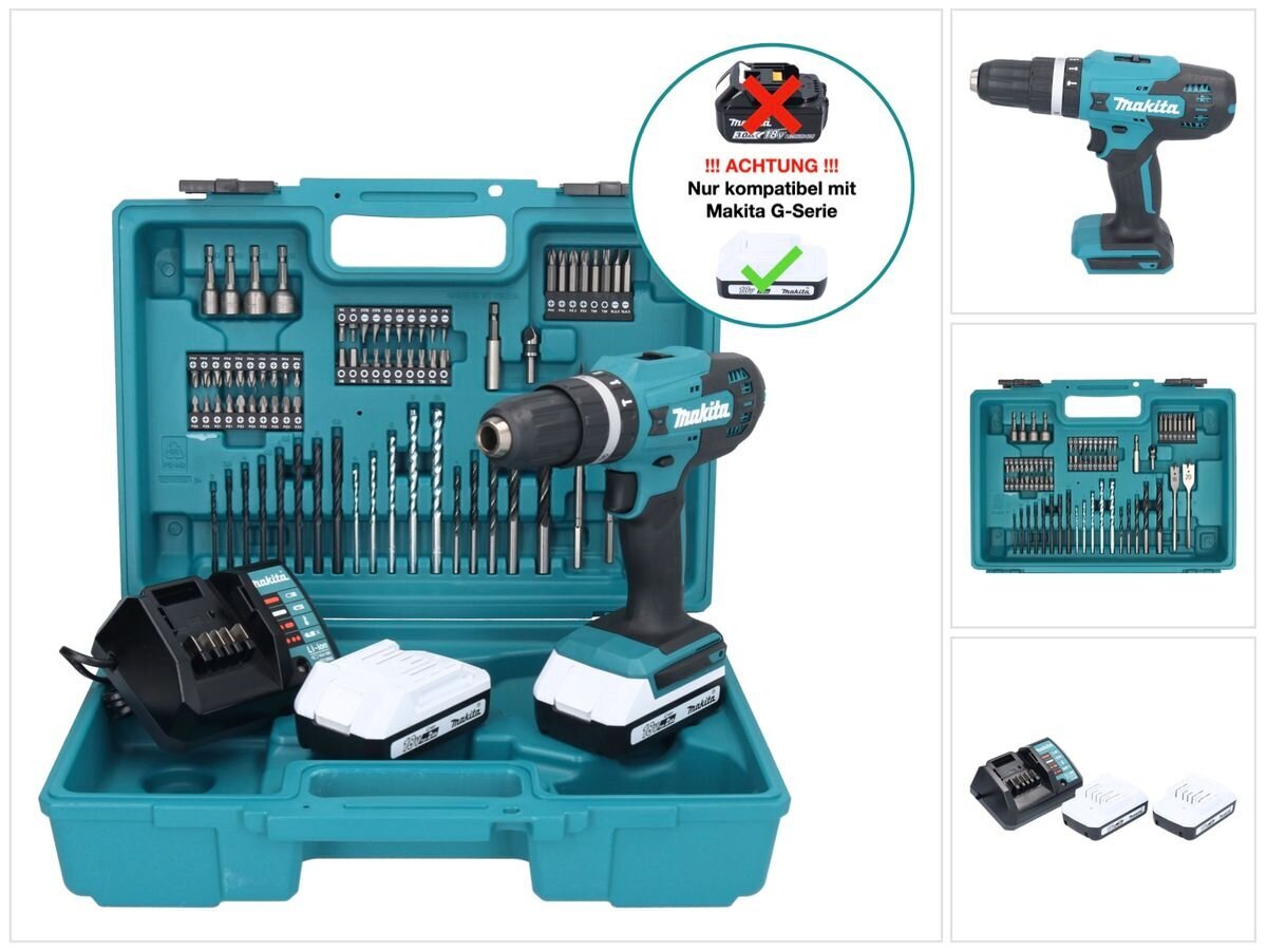 Akumuliatorinis smūginis gręžtuvas Makita HP 488 DAEX1, 18 V, su akumuliatoriumi ir įkrovikliu цена и информация | Suktuvai, gręžtuvai | pigu.lt