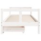 Vaikiškas lovos rėmas vidaXL, 80x200 cm, baltas kaina ir informacija | Vaikiškos lovos | pigu.lt