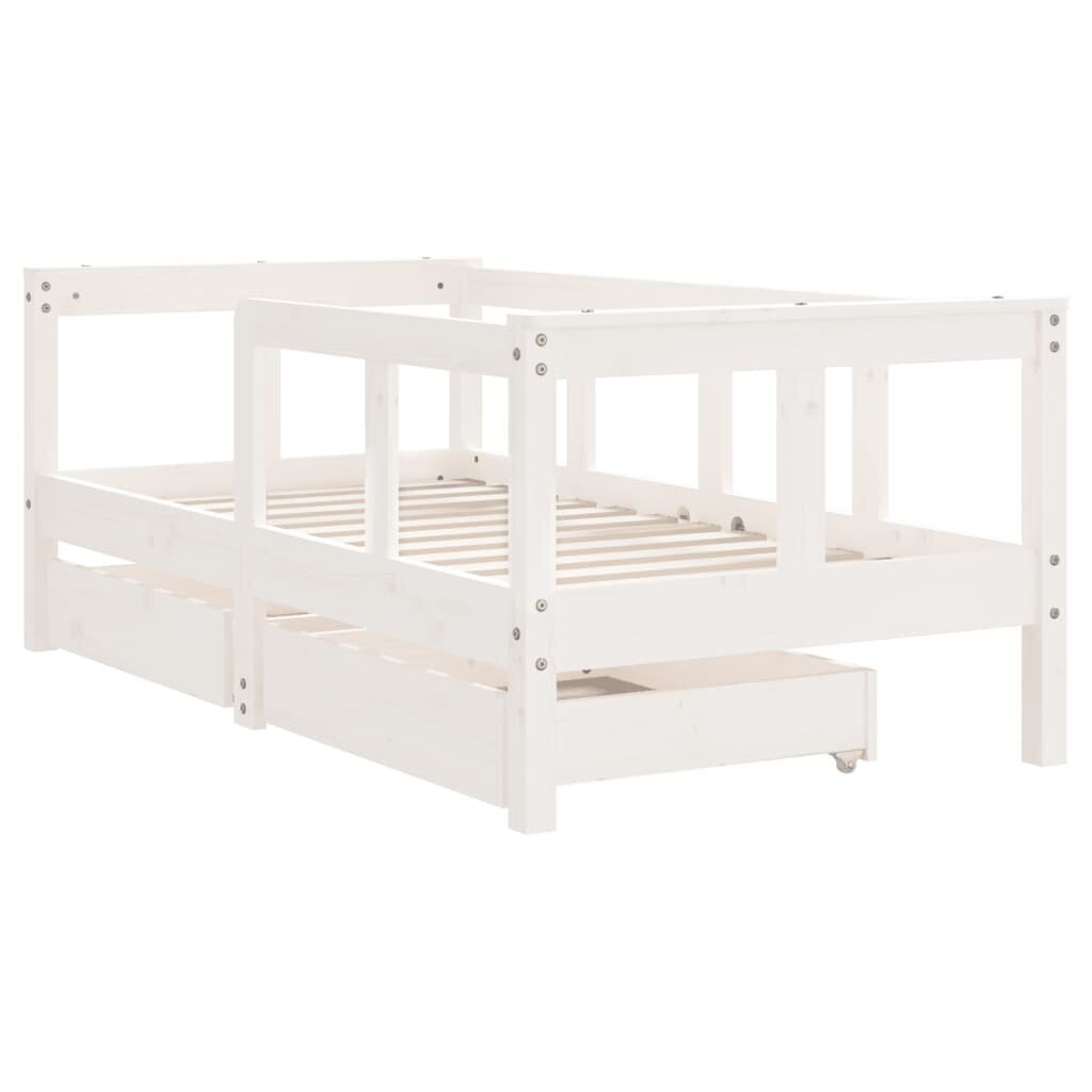 Vaikiškas lovos rėmas vidaXL, 70x140 cm, baltas kaina ir informacija | Vaikiškos lovos | pigu.lt