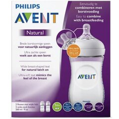 Butelių rinkinys Philips Avent Natural 1 mėn +, 2 vnt, 260 ml kaina ir informacija | Buteliukai kūdikiams ir jų priedai | pigu.lt