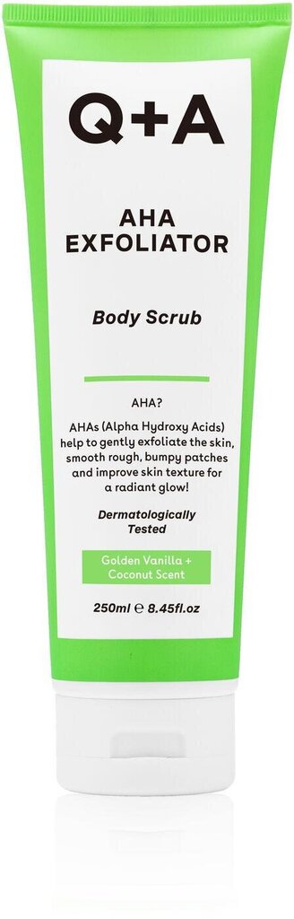 Kūno šveitiklis su AHA rūgštimi Q+A AHA Exfoliator Body Scrub, 250 ml kaina ir informacija | Kūno šveitikliai | pigu.lt