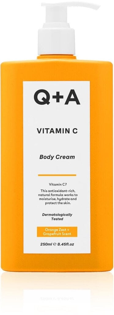 Kūno kremas su vitaminu C Q+A Vitamin C Body Cream, 250 ml kaina ir informacija | Kūno kremai, losjonai | pigu.lt