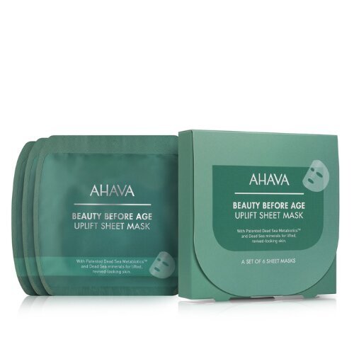 Lakštinės veido kaukės Ahava Beauty Before Age Uplift Sheet Mask, 6 vnt. kaina ir informacija | Veido kaukės, paakių kaukės | pigu.lt