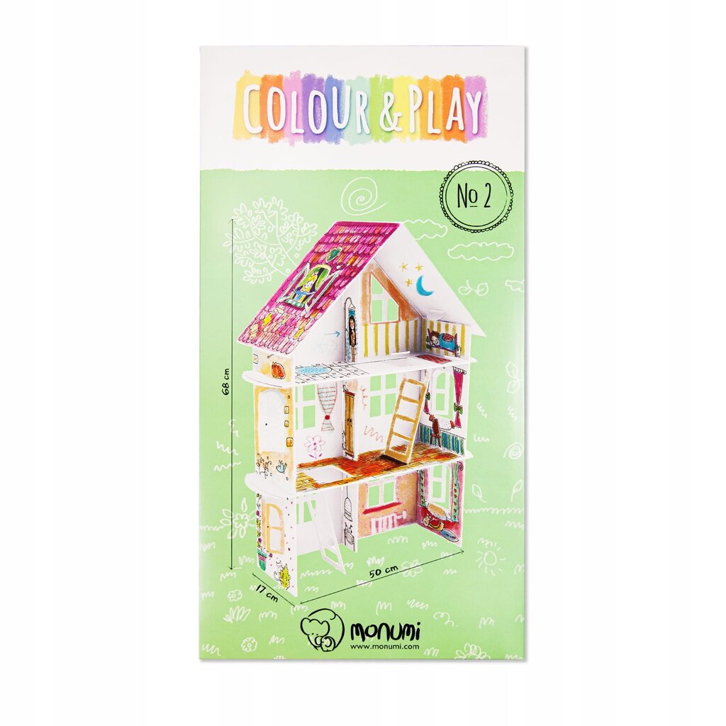 Milžiniškas spalvinamas ir surenkamas Monumi 3D namelis kaina ir informacija | Lavinamieji žaislai | pigu.lt