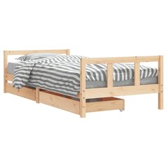 Vaikiškas lovos rėmas vidaXL, 90x200 cm, rudas цена и информация | Детские кровати | pigu.lt