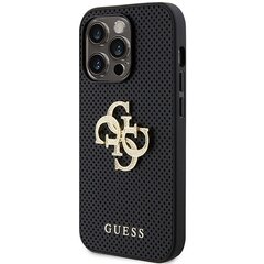 Guess GUHCP15LPSP4LGK iPhone 15 Pro 6.1" czarny|black hardcase Leather Perforated 4G Glitter Logo цена и информация | Чехлы для телефонов | pigu.lt