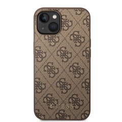 Guess GUHCP15MG4GFBR iPhone 15 Plus 6.7" brązowy|brown hard case 4G Metal Gold Logo цена и информация | Чехлы для телефонов | pigu.lt