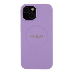 Guess GUHMP15SPSAHMCU iPhone 15 6.1" fioletowy|purple hardcase Saffiano MagSafe цена и информация | Чехлы для телефонов | pigu.lt