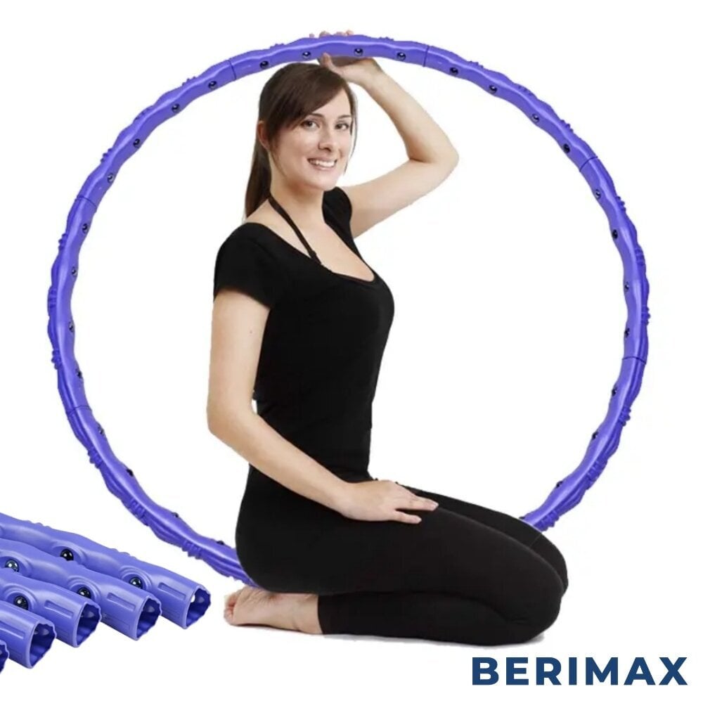Masažinis, magnetinis gimnastikos lankas Berimax A10 BRM_1501009, 100 cm, mėlynas kaina ir informacija | Gimnastikos lankai ir lazdos | pigu.lt