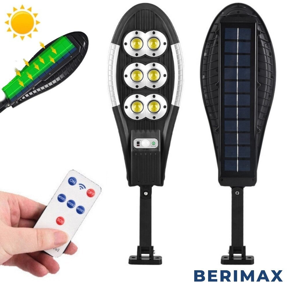 Gatvės šviestuvas Berimax SL150 su saulės baterija BRM_14090457 kaina ir informacija | Lauko šviestuvai | pigu.lt