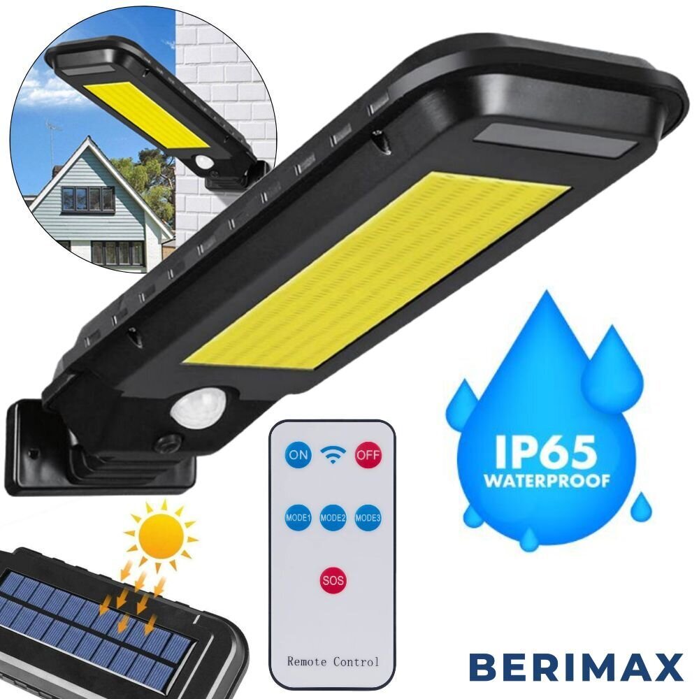 Gatvės šviestuvas Berimax SL100 su saulės baterija BRM_1409045 kaina ir informacija | Lauko šviestuvai | pigu.lt