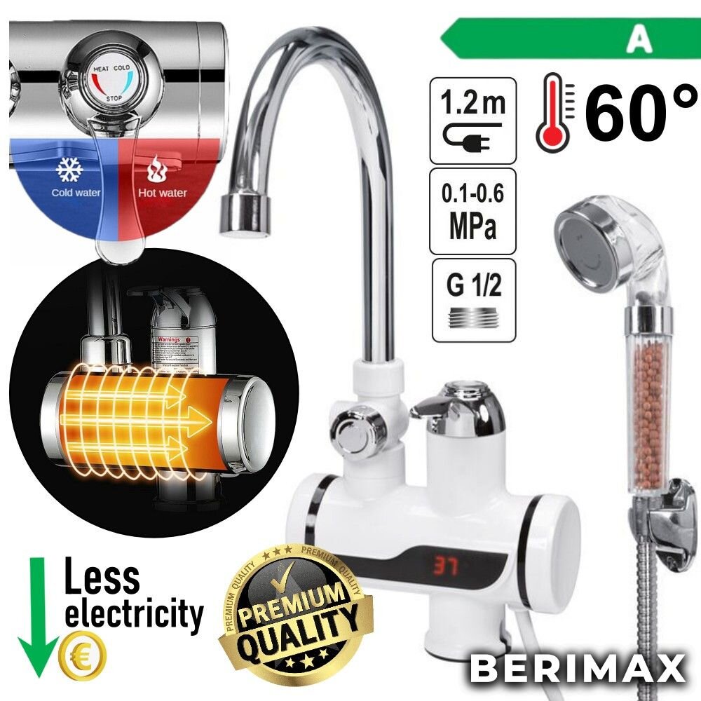 Berimax Elektrinis vandens šildytuvas / maišytuvas su dušu Lcd Katla-3 BRM kaina ir informacija | Vandens šildytuvai | pigu.lt