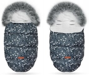 Žieminis miegmaišis-vokelis kūdikiui su kailiuku Snaigės, pilka/balta, 90 x 45 cm цена и информация | Детские подушки, конверты, спальники | pigu.lt