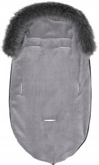 Žieminis miegmaišis-vokelis kūdikiui su kailiuku "Briedžiukas", Pilka/melsva 90 x 45 cm цена и информация | Детские подушки, конверты, спальники | pigu.lt