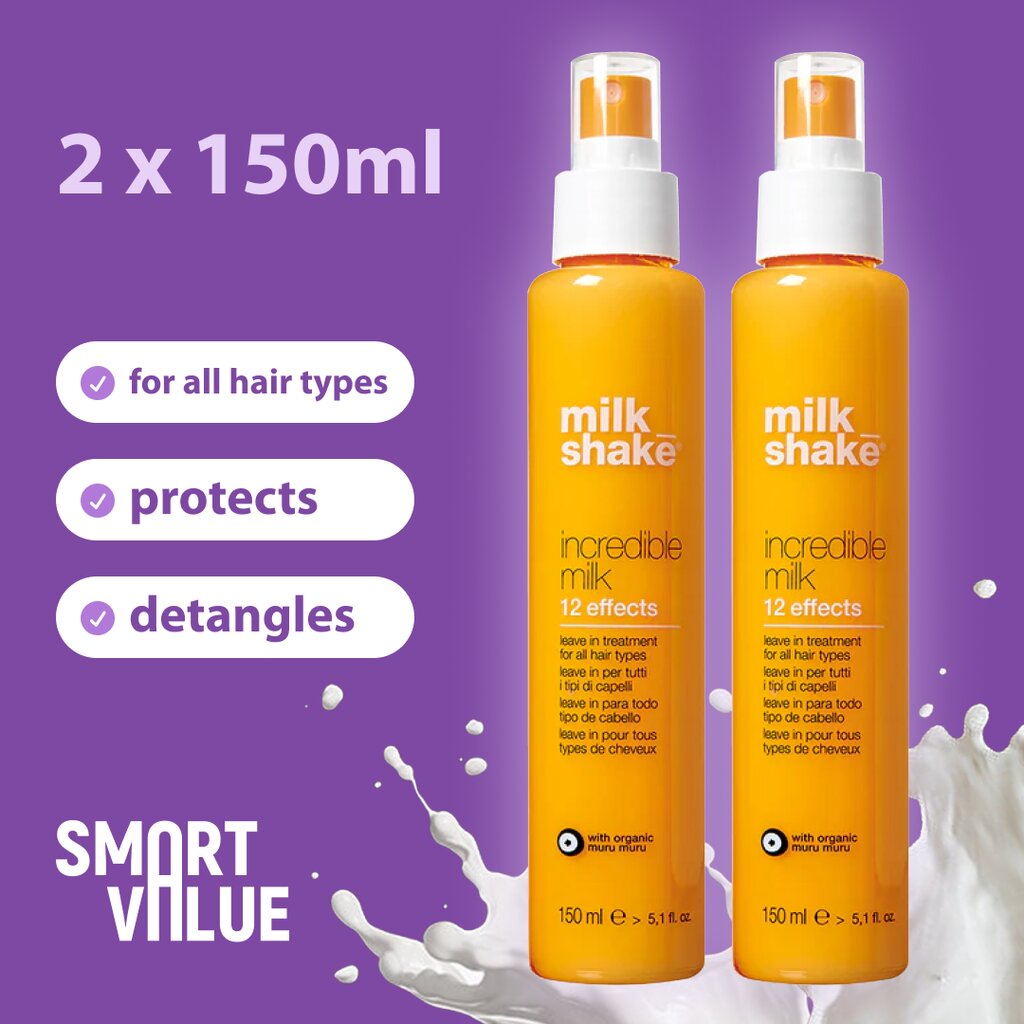 Plaukų pienelis Milk Shake Leave In Incredible Milk, 2x150 ml kaina ir informacija | Balzamai, kondicionieriai | pigu.lt