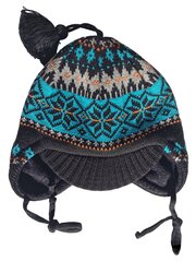 Žieminė kepurė vaikams Maximo, mėlyna/žalia цена и информация | Шапки, перчатки, шарфы для мальчиков | pigu.lt