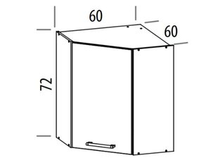 Pakabinama kampinė spintelė Modena MD10, 60 cm, ruda kaina ir informacija | Virtuvinės spintelės | pigu.lt