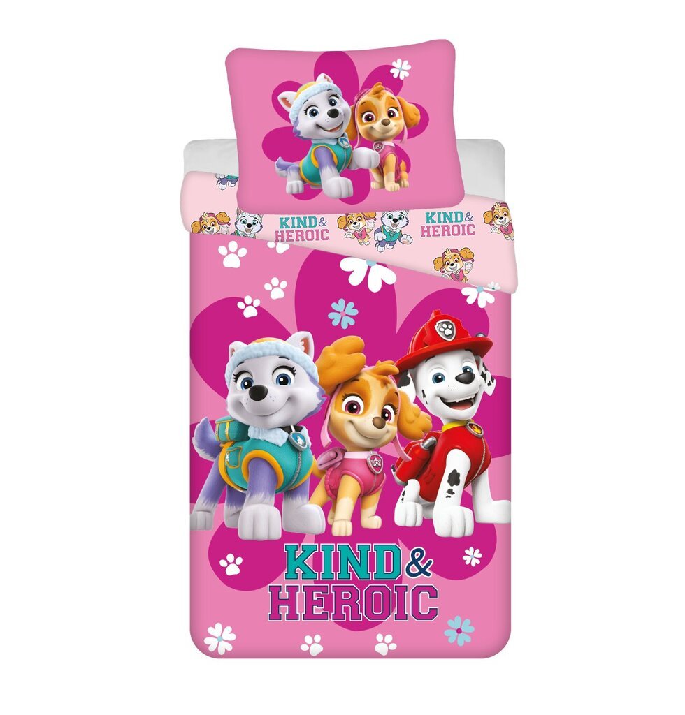 Paw Patrol vaikiškas patalynės komplektas Heroic, 140x200, 2 dalių kaina ir informacija | Patalynė kūdikiams, vaikams | pigu.lt