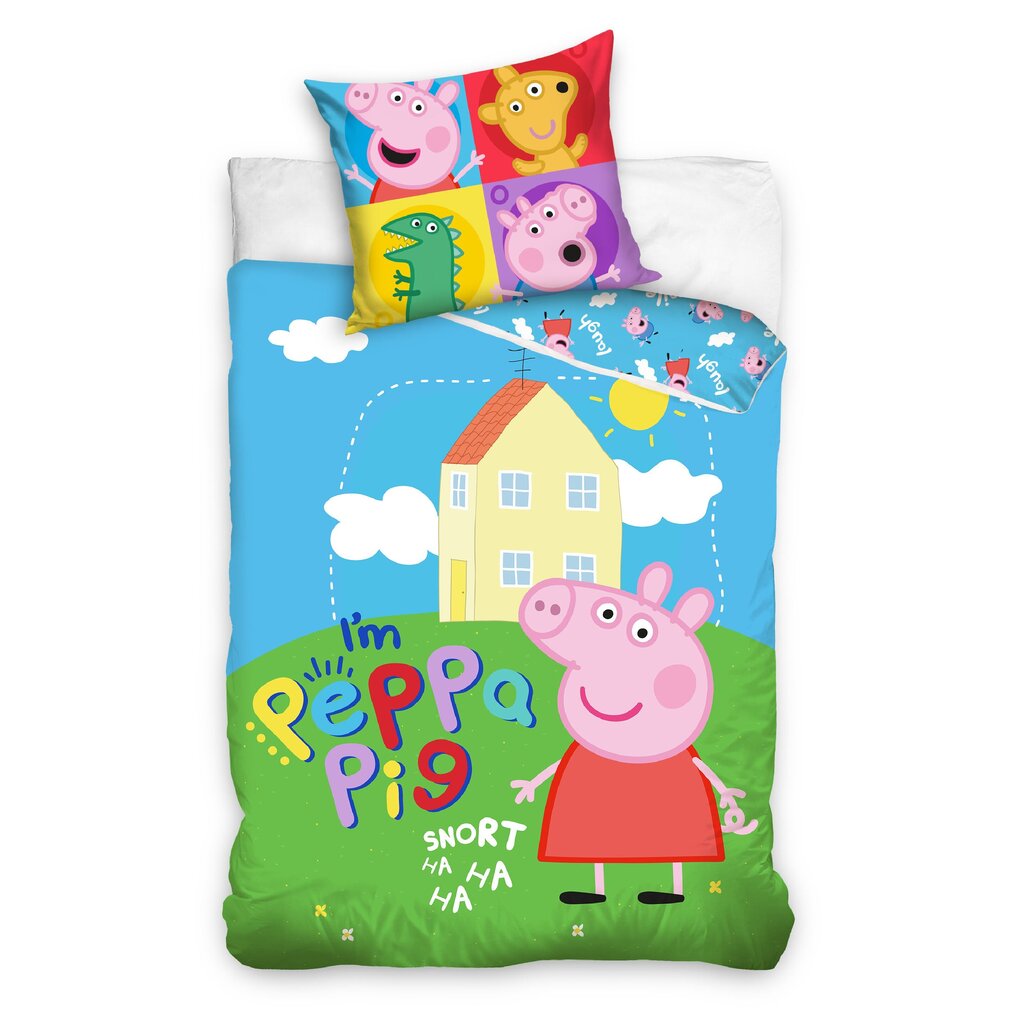 Vaikiškas patalynės komplektas Peppa Pig, 150x210, 2 dalių kaina ir informacija | Patalynė kūdikiams, vaikams | pigu.lt
