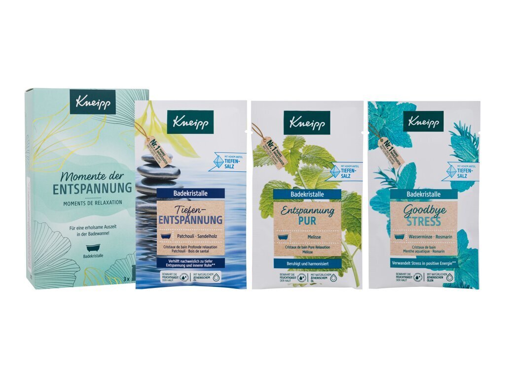 Vonios kristalų rinkinys Kneipp Moments De Relaxation, 3x60 g цена и информация | Dušo želė, aliejai | pigu.lt