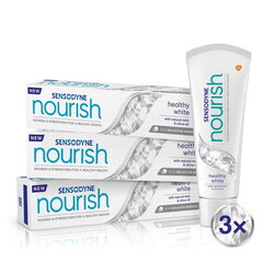 Укрепляющая зубная паста с фтором Sensodyne Nourish Healthy White, 3 × 75 мл цена и информация | Зубные щетки, пасты | pigu.lt