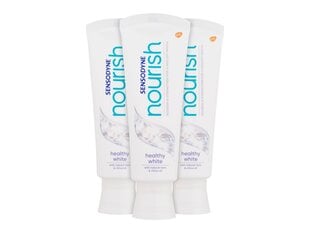 Укрепляющая зубная паста с фтором Sensodyne Nourish Healthy White, 3 × 75 мл цена и информация | Зубные щетки, пасты | pigu.lt