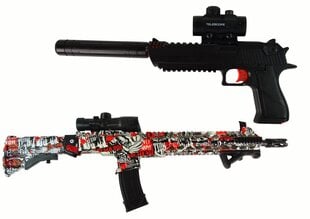 Žaislinis šautuvas su priedais Lean Toys, 12 d, raudonas kaina ir informacija | Žaislai berniukams | pigu.lt