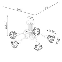Sollux потолочный светильник Artemis 5S цена и информация | Потолочные светильники | pigu.lt