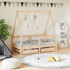 Vaikiškas lovos rėmas vidaXL, 70x140 cm, rudas kaina ir informacija | Vaikiškos lovos | pigu.lt