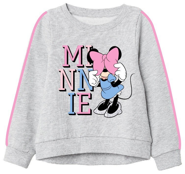 Džemperis mergaitėms Minnie Mouse, pilkas kaina ir informacija | Megztiniai, bluzonai, švarkai mergaitėms | pigu.lt