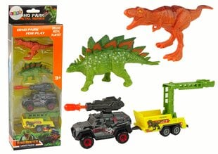 Visureigio ir dinozaurų figūrėlių rinkinys su priekaba, pilkas kaina ir informacija | Žaislai berniukams | pigu.lt