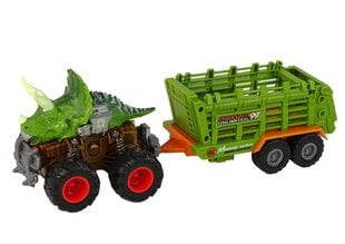 Figūrėlių rinkinys Dinozaurai su visureigiu LeanToys, rudas/žalias kaina ir informacija | Žaislai berniukams | pigu.lt
