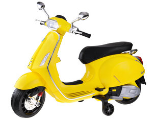 Vienvietis elektrinis vaikiškas motoroleris Vespa, geltonas kaina ir informacija | Elektromobiliai vaikams | pigu.lt
