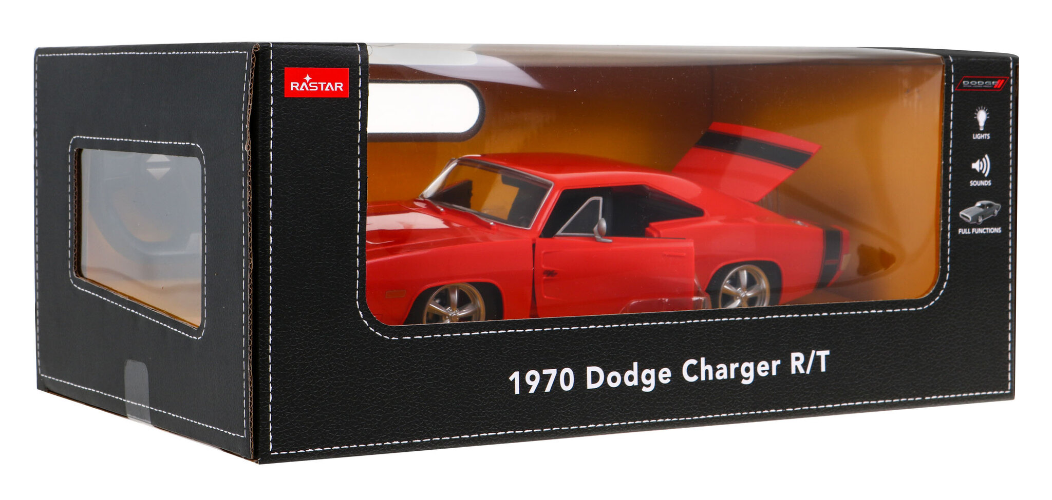 Nuotoliniu būdu valdomas automobilis Dodge Charger Rastar, raudonas kaina ir informacija | Žaislai berniukams | pigu.lt