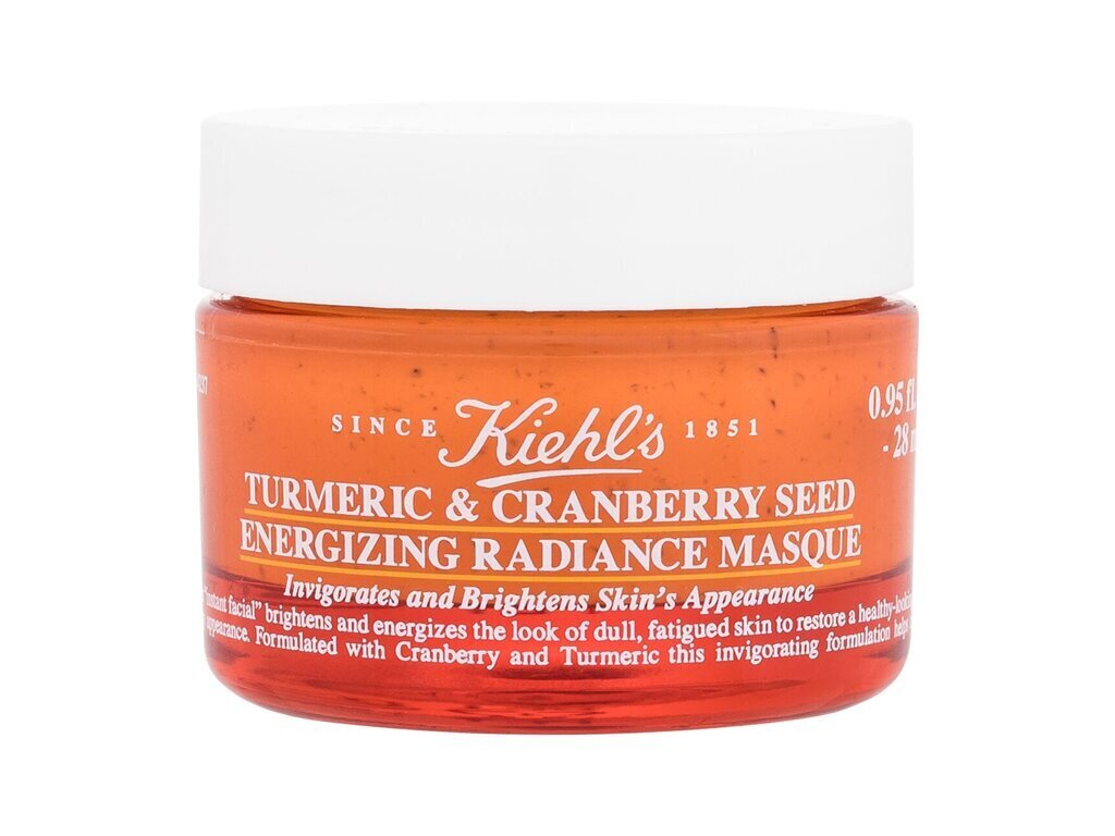 Skaistinamoji veido kaukė Kiehl´s Turmeric & Cranberry Seed Energizing Radiance Masque, moterims, 28 ml kaina ir informacija | Veido kaukės, paakių kaukės | pigu.lt