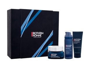 Rinkinys Biotherm Homme Force Supreme vyrams: veido kremas, 50 ml + skutimosi putos 50 ml + veido valiklis 40 ml kaina ir informacija | Veido kremai | pigu.lt