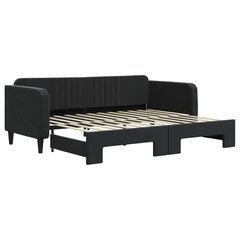 Sofa-lova vidaXL, 90x200 cm, juoda kaina ir informacija | Lovos | pigu.lt